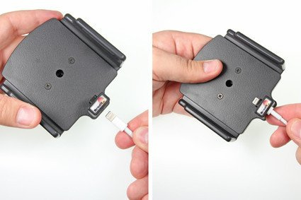 Uchwyt do Apple iPhone X w cienkim futerale z możliwością wpięcia kabla lightning USB