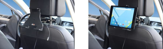 Uchwyt aktywny do tabletów w futerale o wymiarach: 140-195 mm (szer.), do 25 mm (grubość)