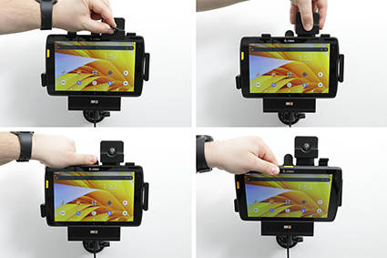 Uchwyt aktywny o wzmocnionej konstrukcji do Zebra ET40 8.0 z blokadą kluczykową.