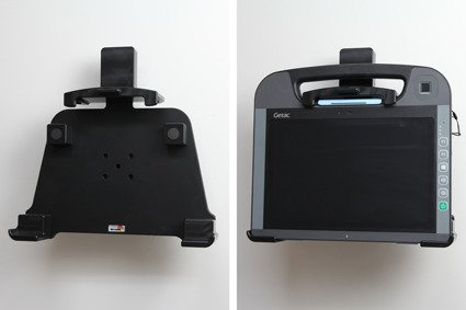 Uchwyt do Getac RX10 z blokadą sprężynową.