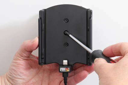 Uchwyt do Apple iPhone 12 Pro Max z wbudowanym kablem USB oraz ładowarką samochodową