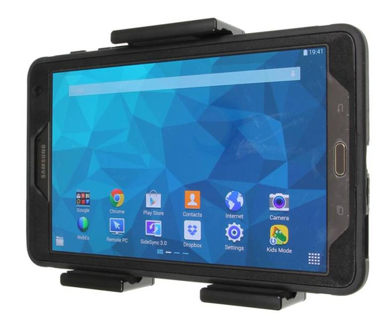 CRASH TESTED. Uchwyt regulowany, pasywny do tabletów w futerale oraz bez futerału o wymiarach: 120-150 mm (szer.), do 25 mm (grubość).