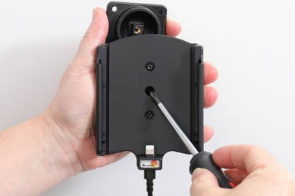 Uchwyt do Apple iPhone 12 Pro Max z wbudowanym kablem USB oraz ładowarką samochodową