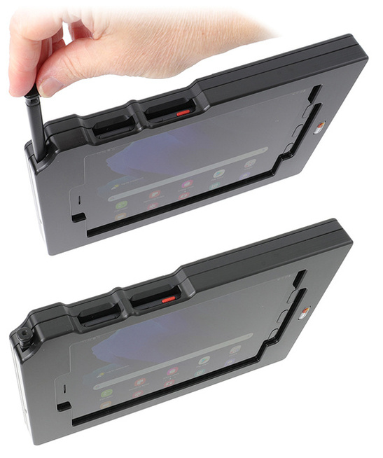 Brodit ochronna obudowa aktywna z kablem USB i ładowarką samochodową do Samsung Galaxy Tab Active 3 z systemem adaptacyjnym Active MultiMoveClip