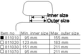 811010 - Uniwersalna baza mocowania do zagłówka z rozstawem prętów 95 mm - 155 mm