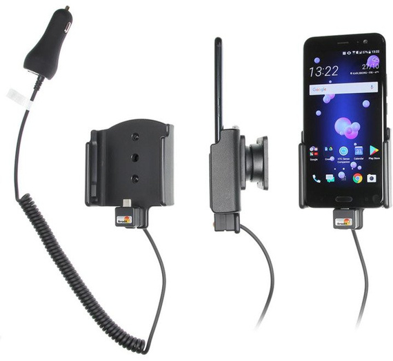 Uchwyt do HTC U11 z wbudowaną ładowarką samochodową