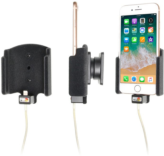 Uchwyt do Apple iPhone 8 z możliwością wpięcia kabla lightning USB