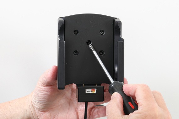 Aktywny uchwyt PogoPin Brodit do stałego montażu na CipherLab RS38 w gumowym etui