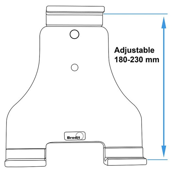 Uchwyt aktywny do tabletów Android w futerale o wymiarach: 180-230 mm (szer.), do 25 mm (grubość)