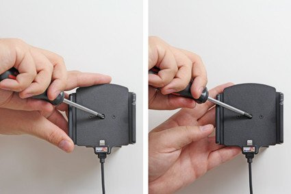 Uchwyt aktywny z kablem USB do Apple iPhone X w cienkim futerale