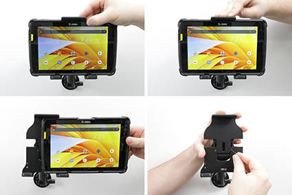 Brodit Uniwersalny Uchwyt do Tabletu | Uchwyt regulowany pasywny do tabletów gołych jak i w futerale o wymiarach: 125-140 mm (szer.), 10-17 mm (grubość)