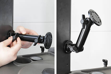 Brodit aluminiowe podwójne ramię montażowe 185 mm o dużej wytrzymałości z regulacją