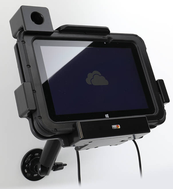 Aktywny modułowy uchwyt o wzmocnionej konstrukcji do Zebra ET56 8.4 z blokadą kluczykową.