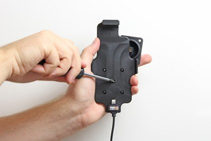 Uchwyt do Apple iPhone 8 w futerale z wbudowanym kablem USB oraz ładowarką samochodową