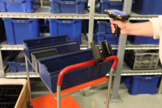 Uchwyt Brodit do CipherLab RS38 w gumowym etui z chwytem pistoletowym