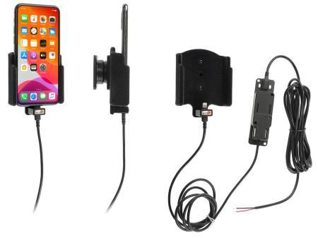 Uchwyt do Apple iPhone 11 Pro z wbudowaną ładowarką samochodową do instalacji na stałe