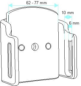 Uchwyt regulowany do Apple iPhone 7 w futerale lub obudowie o wymiarach: 62-77 mm (szer.), 6-10 mm. (grubość)
