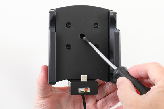 Aktywny uchwyt Brodit do stałego montażu na CipherLab RS38 w gumowym etui