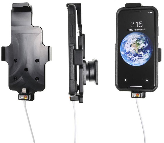 Uchwyt do Apple iPhone Xs w futerale z możliwością wpięcia kabla lightning USB