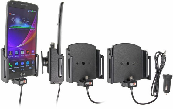 Uchwyt regulowany do Xiaomi Redmi 5 Plus bez futerału oraz w futerale lub etui z wbudowanym kablem Micro-USB oraz ładowarką samochodową