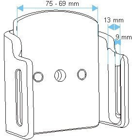 Uchwyt uniwersalny regulowany do Samsung Galaxy NOTE 10+ w futerale lub etui o wymiarach: 75-89 mm (szer.), 9-13 mm (grubość)