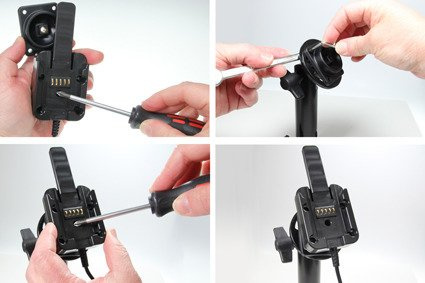 Brodit ochronna obudowa aktywna w wersji z kablem USB i ładowarką samochodową do Samsung Galaxy Tab A 10.1 (2016) SM-T580/SM-T585 z systemem adaptacyjnym Active MultiMoveClip