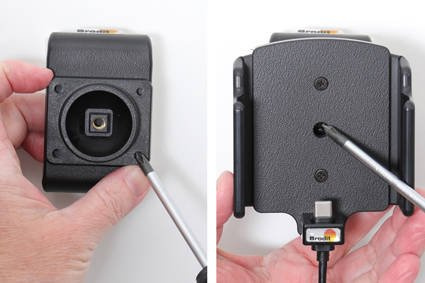 Uchwyt uniwersalny regulowany do VIVO X51 bez futerału oraz w futerale lub etui o wymiarach: 70-83 mm (szer.), 2-10 mm (grubość) z wbudowanym kablem USB-C oraz ładowarką samochodową