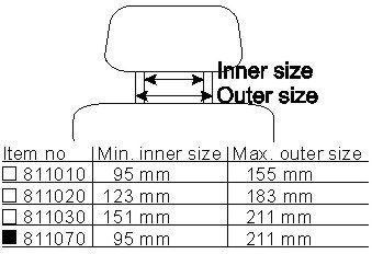 811070 - Uniwersalna baza mocowania do zagłówka z rozstawem prętów: 95 mm - 211 mm