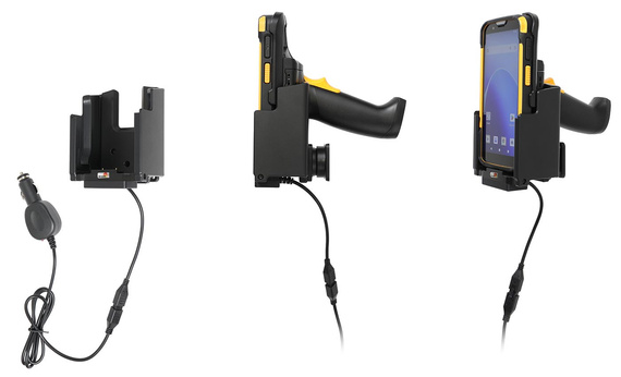 Aktywny uchwyt PogoPin Brodit do CipherLab RS38 w gumowym etui i z chwytem pistoletowym