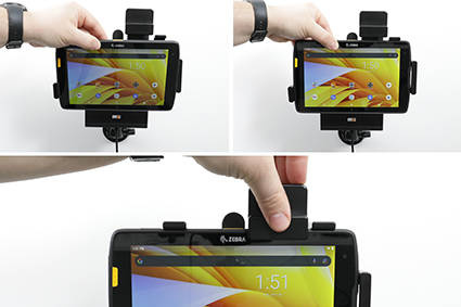 Uchwyt aktywny o wzmocnionej konstrukcji do Zebra ET40 8.0 z blokadą sprężynową.