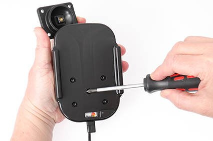 Uchwyt indukcyjny dedykowany do Samsung Galaxy S10 z wbudowanym kablem USB oraz ładowarką samochodową