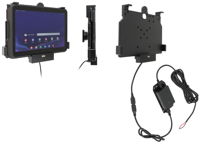 Aktywny uchwyt do Samsung Galaxy Tab Active 5 Pro z ładowaniem pogo do montażu wewnętrznego