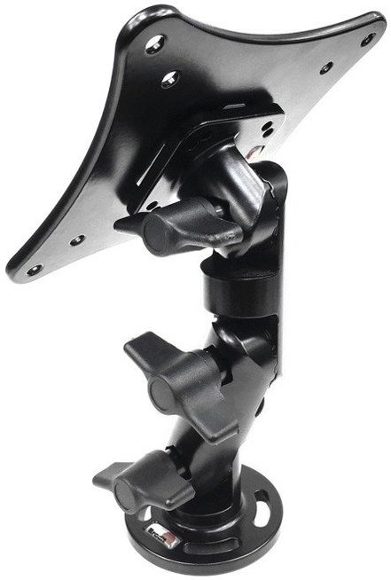 Ramię z kwadratową podstawą z otworami (4 x 75 mm) (4 x 100 mm) VESA montowane do płaskiej powierzchni.