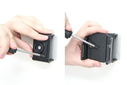 Uchwyt pasywny do smartfonów w futerale lub obudowie o wymiarach: 49-63 mm (szer.), 6-10 mm (grubość)