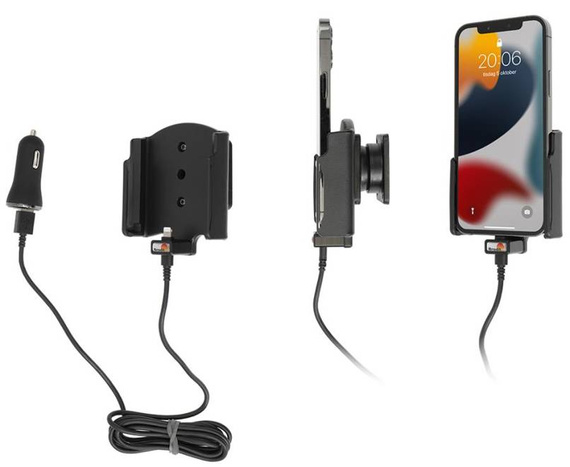 Uchwyt do Apple iPhone 13 Pro z wbudowanym kablem USB oraz ładowarką samochodową