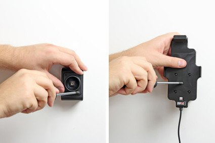 Uchwyt do Apple iPhone 7 w futerale z wbudowaną ładowarką samochodową do instalacji na stałe