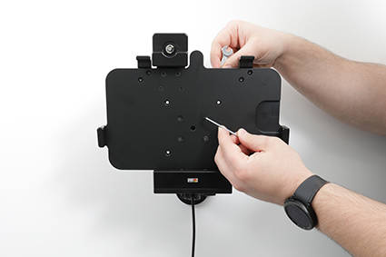 Uchwyt aktywny o wzmocnionej konstrukcji do Zebra ET40 10.0 z blokadą kluczykową.