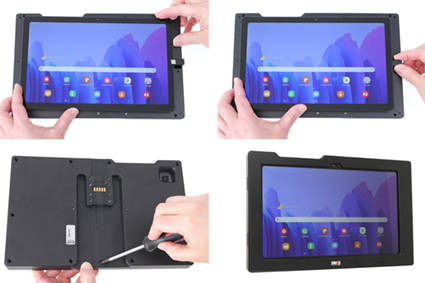 Brodit ochronna obudowa z adapterem Molex do profesjonalnego montażu do Samsung Galaxy Tab A7 10.4 (2020) z systemem adaptacyjnym Active MultiMoveClip