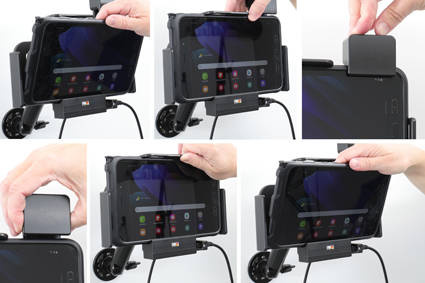 Uchwyt aktywny do instalacji na stałe z blokadą sprężynową do Samsung Galaxy Tab Active 3, SM-T570/SM-T575 w oryginalnym futerale