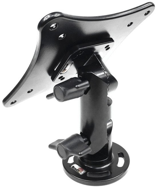 Ramię z kwadratową podstawą z otworami (4 x 75 mm) (4 x 100 mm) VESA montowane do płaskiej powierzchni.