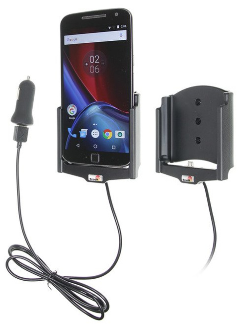 Uchwyt do Motorola Moto G4 XT1625 z wbudowanym kablem USB oraz ładowarką samochodową