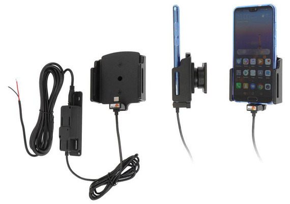 Uchwyt uniwersalny aktywny do instalacji na stałe do VIVO Y20s bez futerału oraz w futerale lub etui o wymiarach: 70-83 mm (szer.), 2-10 mm (grubość)