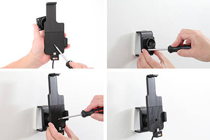 Uchwyt do Samsung Galaxy Z Fold4 5G z wbudowanym kablem USB oraz ładowarką samochodową.