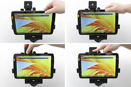 Uchwyt aktywny o wzmocnionej konstrukcji do Zebra ET40 10.0 z blokadą kluczykową.