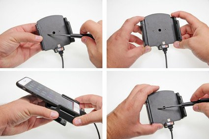 Uchwyt aktywny z kablem USB do Apple iPhone 8 Plus w cienkim futerale