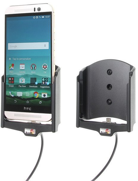 Uchwyt do HTC One M9 z wbudowanym kablem USB oraz ładowarką samochodową