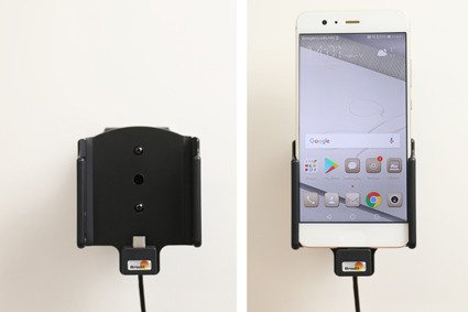 Uchwyt do Huawei P10 Plus z wbudowanym kablem USB oraz ładowarką samochodową