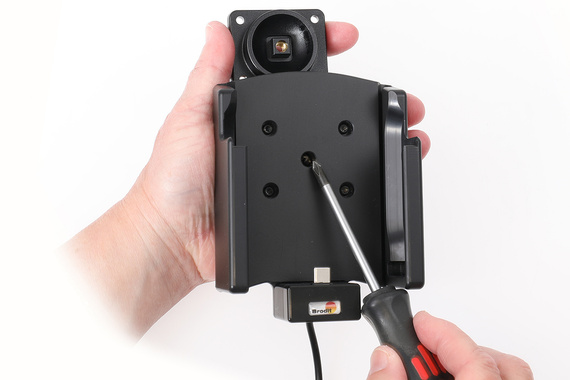 Aktywny uchwyt Brodit do stałego montażu na CipherLab RS38 w gumowym etui