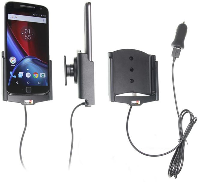 Uchwyt do Motorola Moto G4 XT1625 z wbudowanym kablem USB oraz ładowarką samochodową